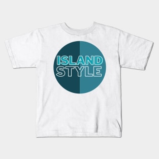 island style hawaii blue tricolor circle Kids T-Shirt